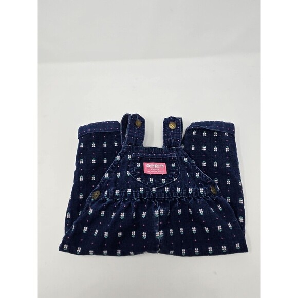 VINTAGE OSHKOSH B'GOSH COTTON DENIM BID OVERALLS 1980S DAISY FLORAL BABY 12 MONS - Picture 11 of 15